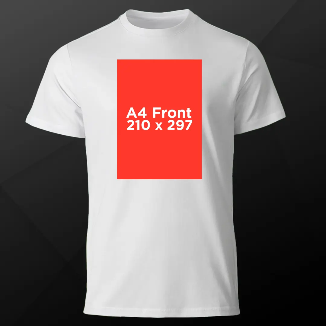 A4 Standard Centre Front - 210 x 297mm DTF Prints